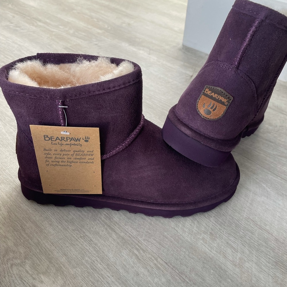 Purple bear paw boots
